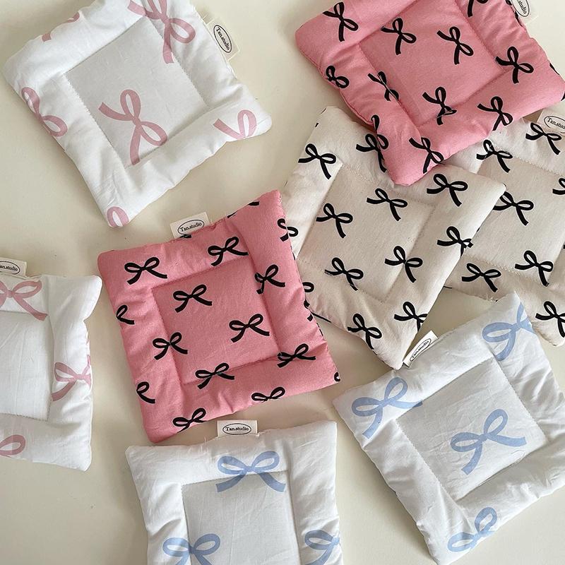 Корейский бант Хлопковая подставка Подставка для ключей Ювелирный коврик Двусторонняя Утолщенная ткань Милый Шнурок Портативные Аксессуары