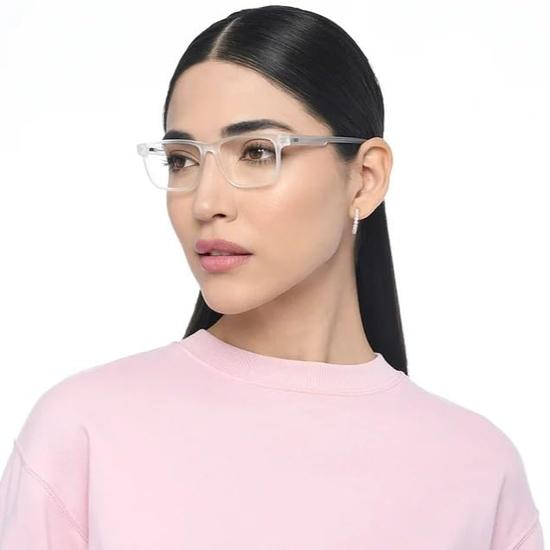 LENSKART BLU | Компьютерные очки с нулевым энергопоглощением | Антибликовые, легкие | Защита от ультрафиолета | Квадратная оправа | Унисекс | Маленькие | LB E16223