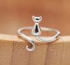 Silver Women's Adjustable Ring Universal Kitty Tail Beautiful Fashionable