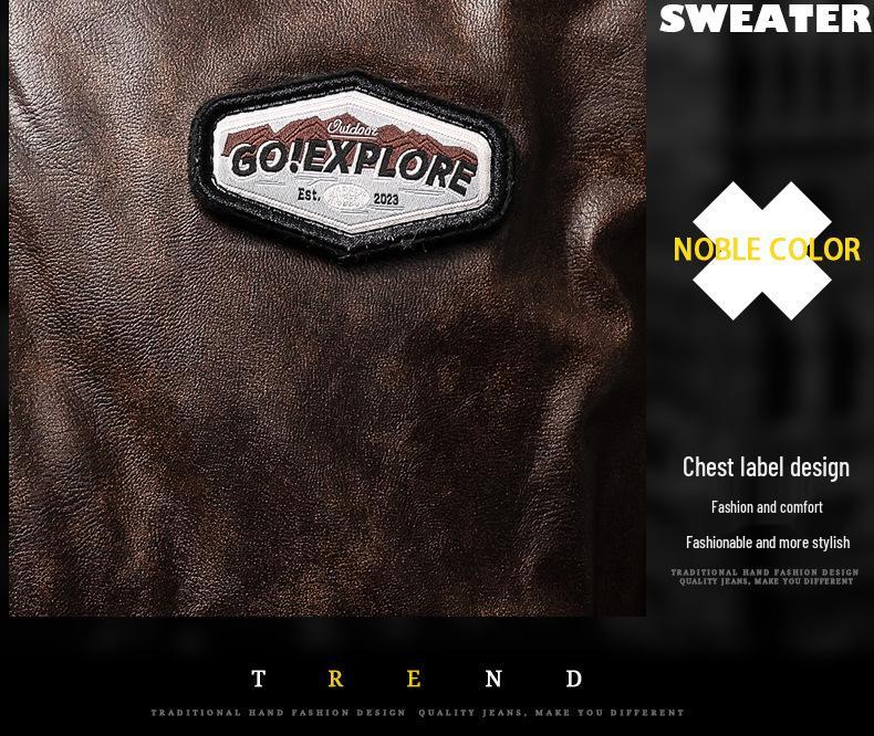 Мужская зимняя куртка 2024 года из натуральной кожи с утеплителем из 90% утиного пуха - Свободная, теплая, повседневная для улицы, большого размера