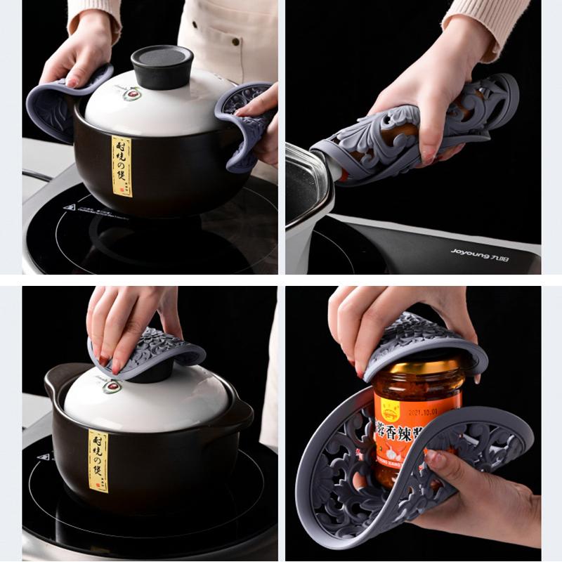 3 шт. Круглые силиконовые салфетки под приборы, ретро полые резные коврики для обеденного стола, набор для тарелок и прихваток для кастрюль, кухонные подставки под горячее