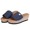 Women's Platform Espadrilles Wedge Slippers, Solid Color Lightweight Non-slip Slides Shoes, Comfortable Open Toe Shoes