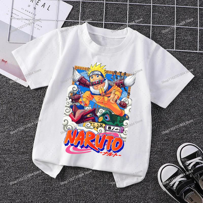 NARUTO Fashion Tshirt for Children Anime Cartoon Printed Shortsleeved Top Boys Girls Summer Sports Tshirts Gifts Kids Clothes