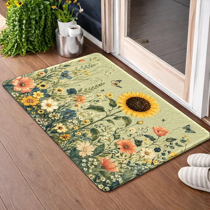 Lotus Pond Moonlight Door Mat Zen Garden Theme Non Slip Entrance Rug Tranquil Space Decor Meditation Gift Peaceful