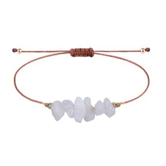 Браслет из драгоценных камней Женский Мужской Регулируемый Плетеный Кристальный Браслет Бохо Веревочка