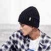 Осенние и зимние шапки для мужчин корейской версии однотонной шерстяной шапки, подходящей под все модные уличные вязаные шапки с рукавами для холодной погоды, теплые шапки