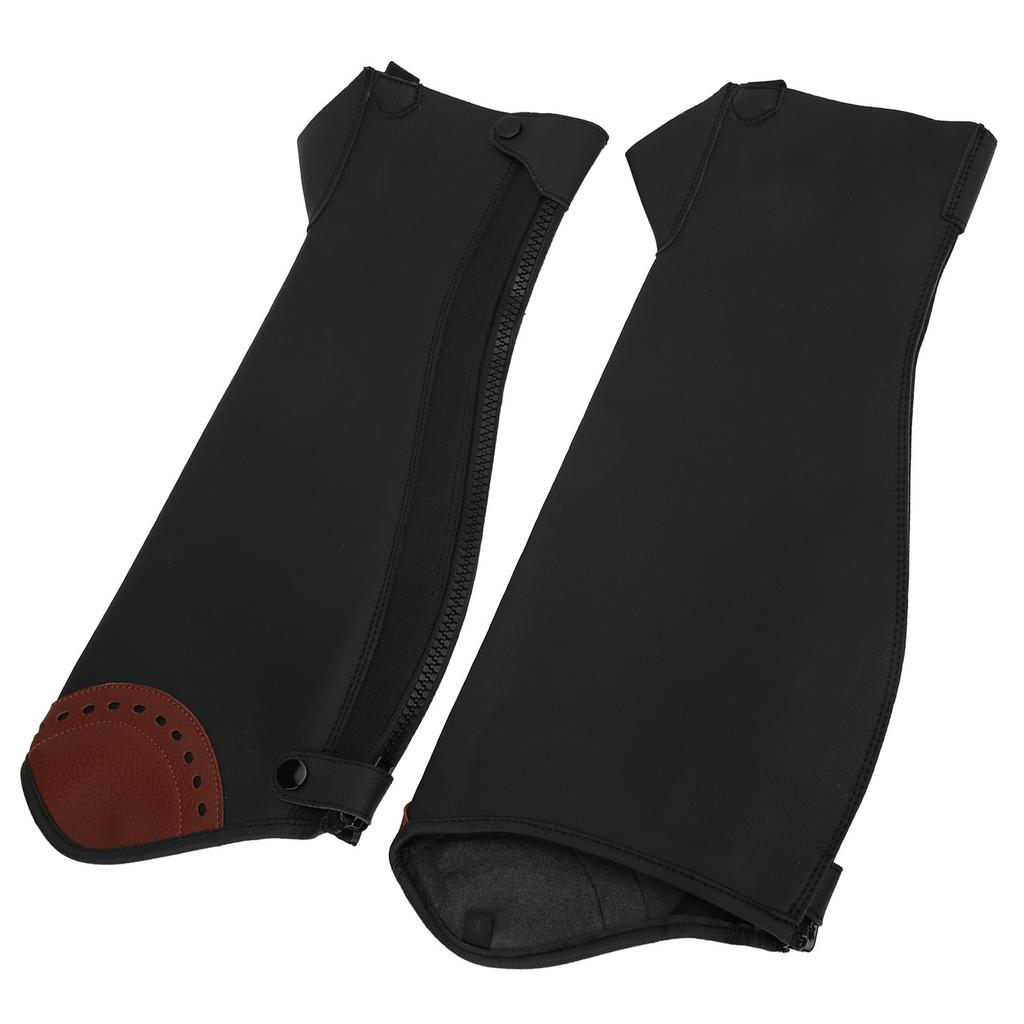 2Pcs Leather Half Chaps Equestrian Horse Riding Half Chaps Leg Guard Protector for AdultsXXL