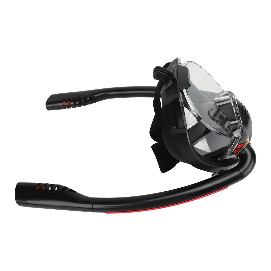 Маска для лица с трубкой, противотуманная, панорамный обзор 180 градусов, регулируемая, полнолицевая маска для сноркелинга с