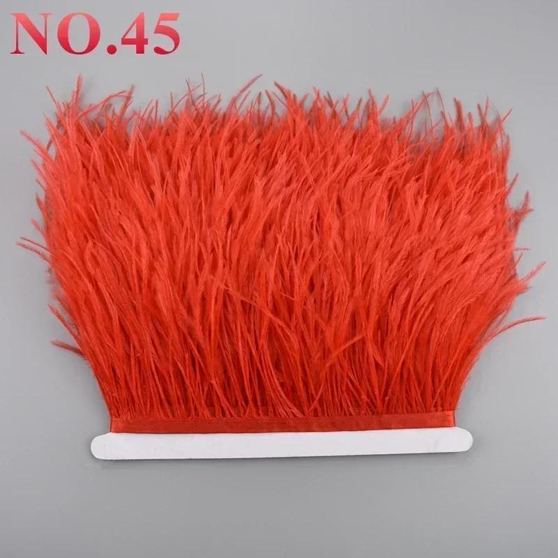 Feather10Meters Ostrich Feathers on Ribbon Tape 10-15cm 4-6" Feather Trim Boa for Clothes Sewing Trimmings Fringe Manmade Decorations