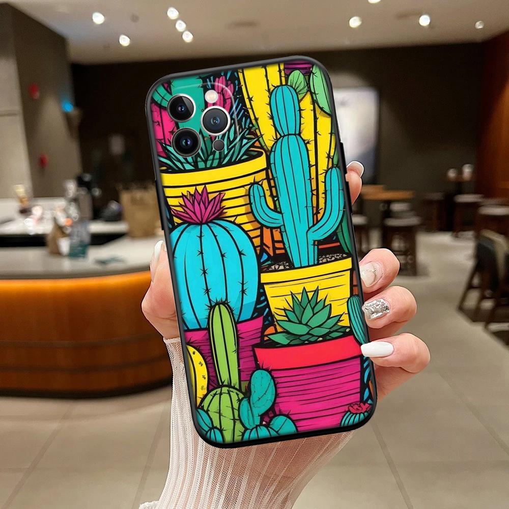 RA33 Watercolour Cacti Succulent New High-End Shell Phone Case for iPhone 16 15 14 13 12 Pro Max Plus Mini