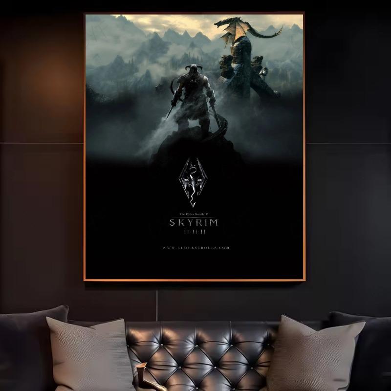 S-Скайрим Постер The Elder S-Scrolls V HD арт липкий на стену водонепроницаемый дом гостиная спальня бар эстетичное украшение