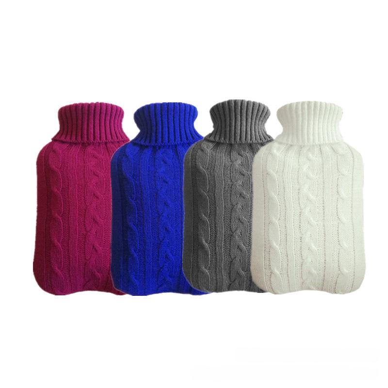 Winter 2000ml Hot Water Bottle with Knitted Flannel Cover - Convenient Hand Warmer Bag