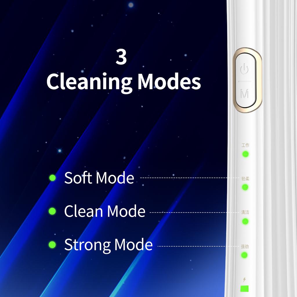 Teeth Cleaning Kit Ultrasonic Tooth Cleaner Dental Tools, Cleaning Rechargeable Plaque Blaster with LED, Tartar Remover, 2 Heads