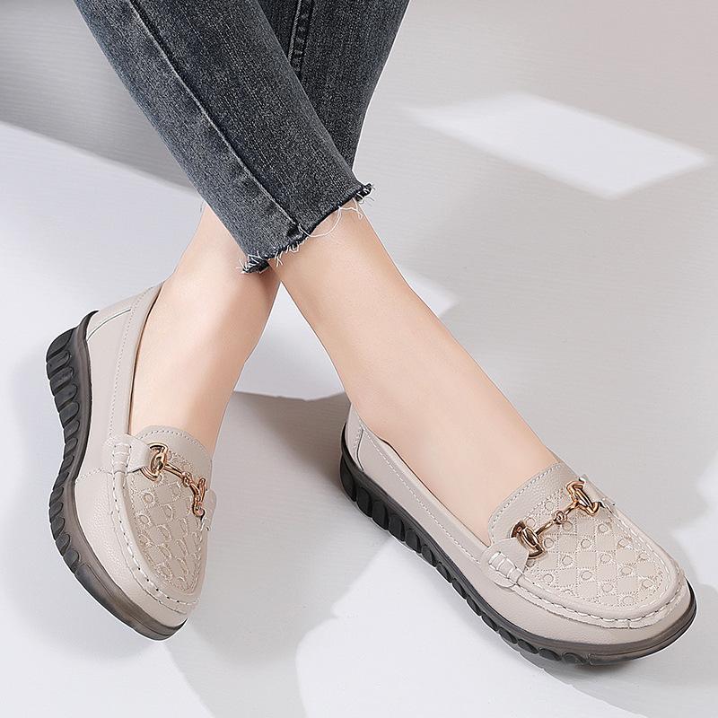 Женская повседневная обувь на низком каблуке, лоферы, кроссовки без застежек, Zapatos Mujer, натуральная кожа, весенние мягкие мокасины, женские туфли-лодочки