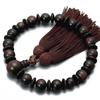 Men's Buddhist Prayer Beads, Kyoto Style, Matte Rosewood with Silk Tassel, Suitable for All Sects, Ideal for Informal Funerals, Buddhist Altars,