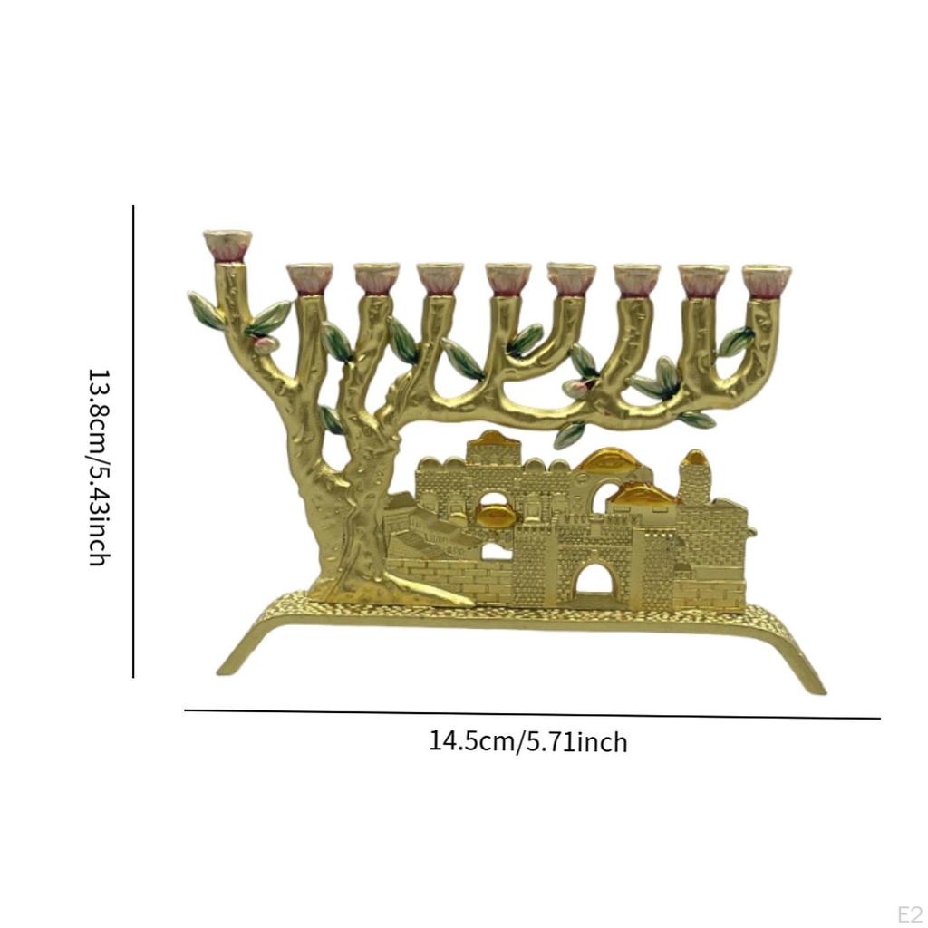 9 Branch Candle Holder Stand Menorah for Taper Candles Metal Candelabra Candlestick