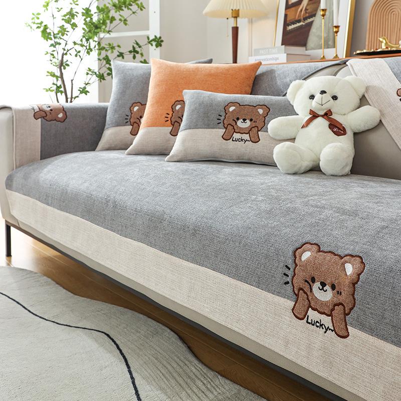 Чехол для дивана Lucky Bear, четырехсезонное универсальное полотенце для дивана для гостиной, нескользящий защитный коврик для дивана, чехол для сиденья, подушка