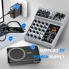 48 В 5-канальный DJ-микшер Звуковая плата Микшерная консоль Bluetooth Эхо Задержка Эффекты Вход Фантомное питание Стерео Цифровой USB Аудиомикшер