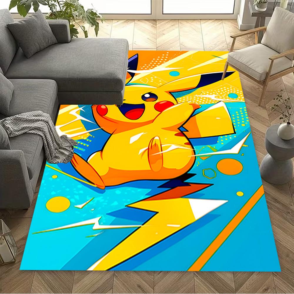 Pikachu Adventure Fantasy Area Rug Design for Dormitory Kitchen Game Room Living Rooms Antislip Carpet Anime Office Decor