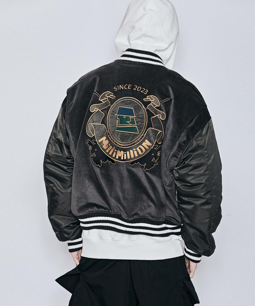 Millimillion Mudstone Velvet Ma-1 Jacket J08- Dark Gray