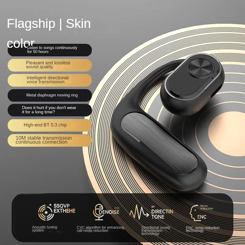 Single Ear Open Ear TWS Wireless Headphones with Long Battery Life Bluetooth 5.3 Gaming Headset