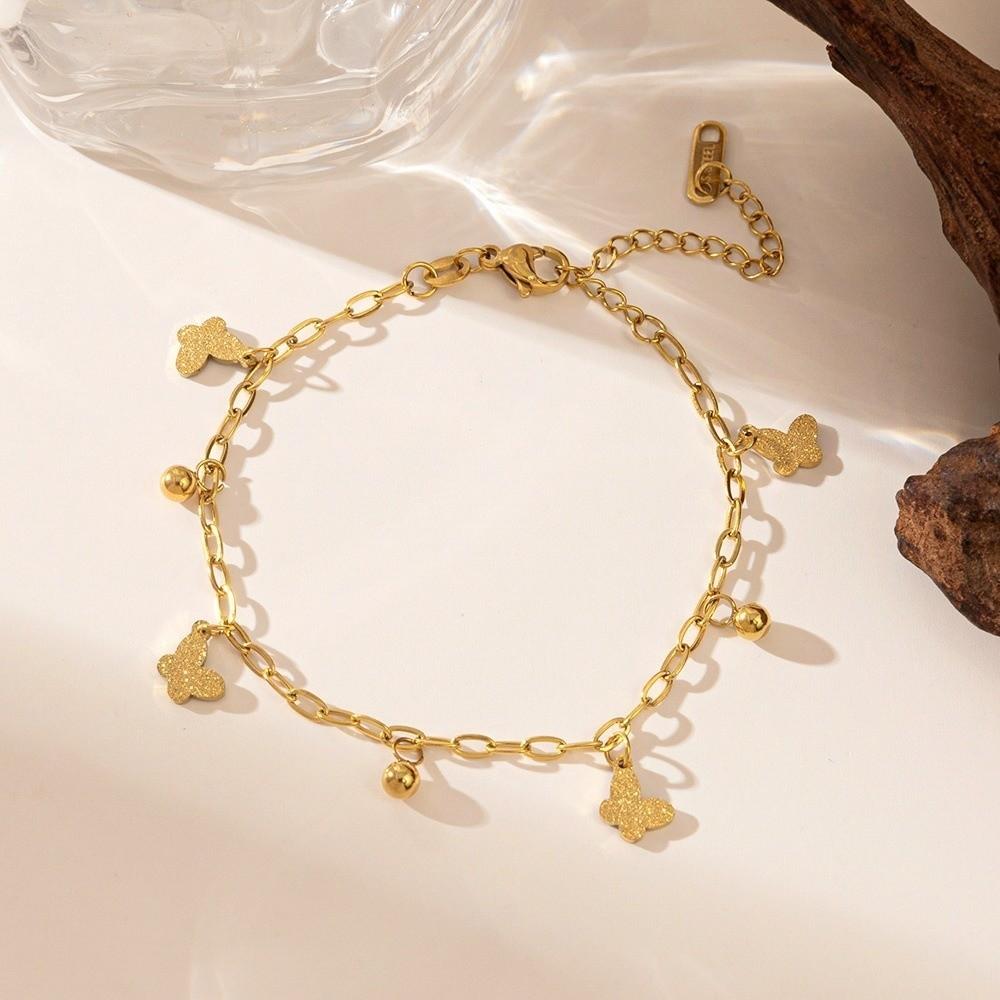 Gold Color Stainless Steel Bracelet Trendy Charm Bracelet New Wrist Chain Jewelry Gifts
