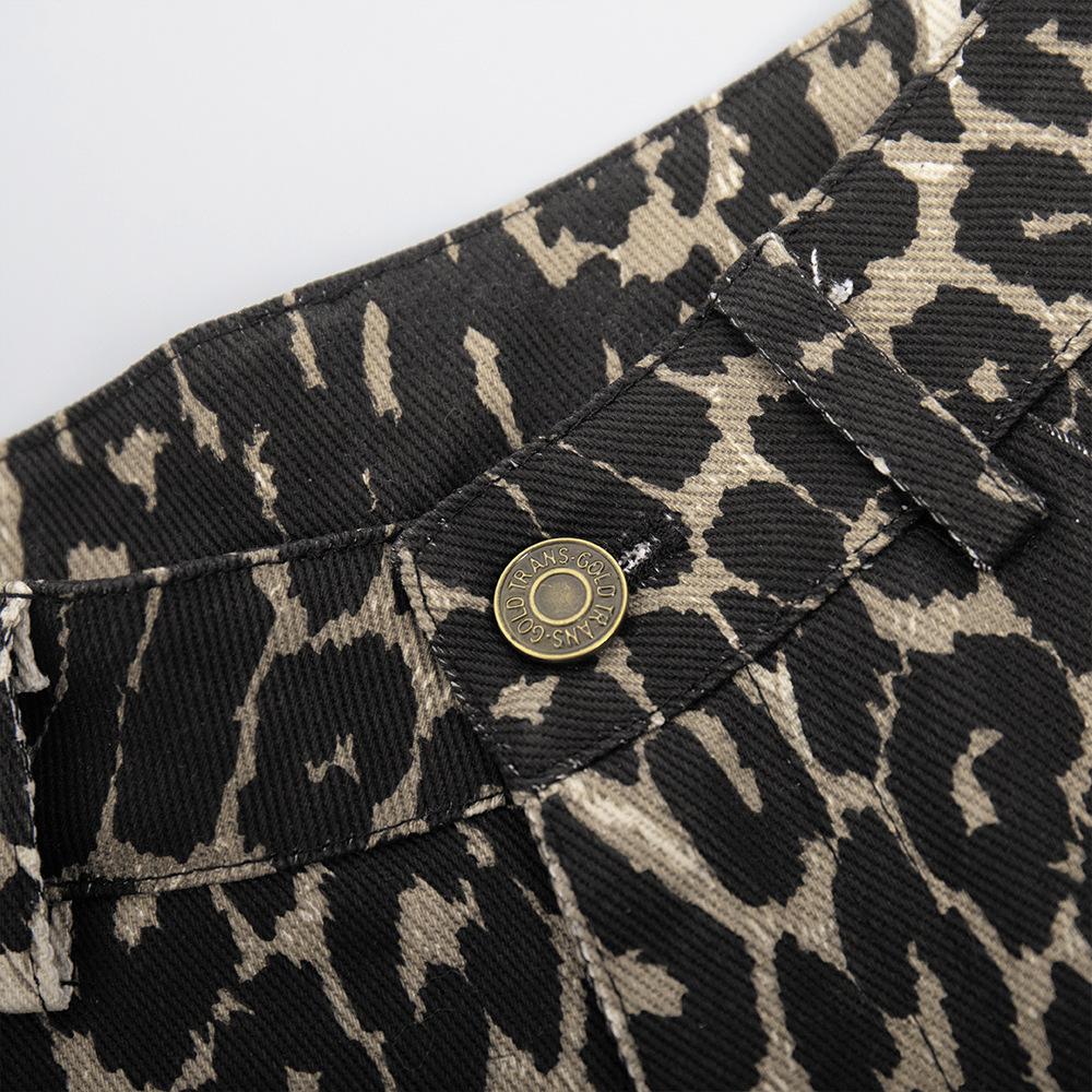 Женские брюки с широкими штанинами с леопардовым принтом, осенние свободные повседневные брюки для трейлинга Y2K