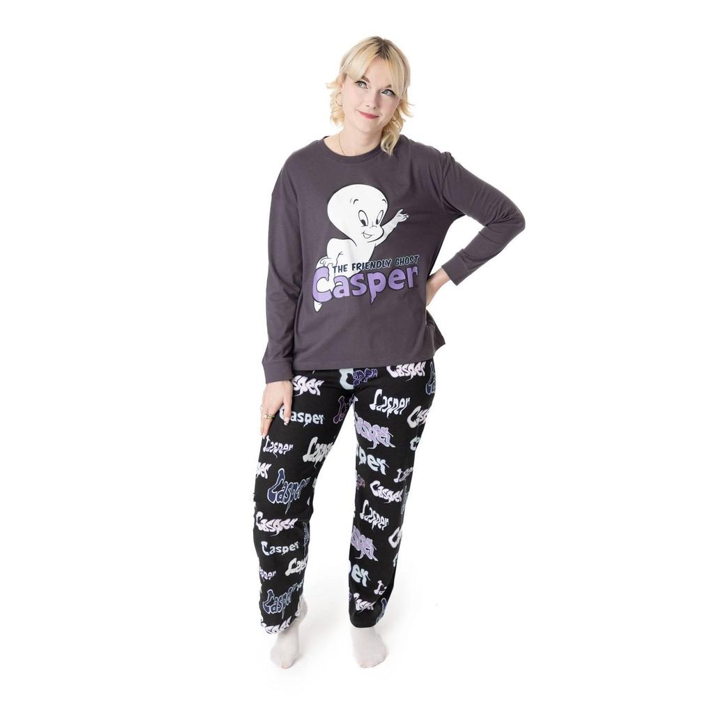 Casper Womens/Ladies Персонаж Длинный Пижамный Комплект С Длинными Рукавами