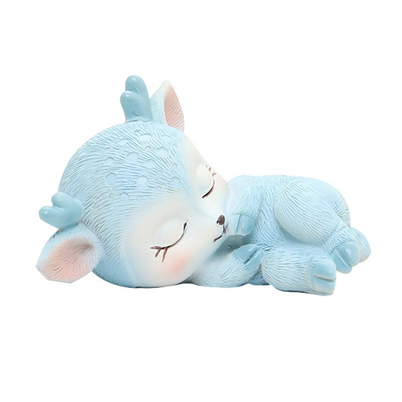 1 шт. Автомобильные маленькие украшения Спящий милый олень Животное Настольное украшение для дома Изделия из смолы Украшение для торта Мультяшный декор