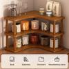 Wooden Desktop Storage Rack Multi-Functional Tea Table Organizer Corner Design 2/3 Layer Desk Storage Stand