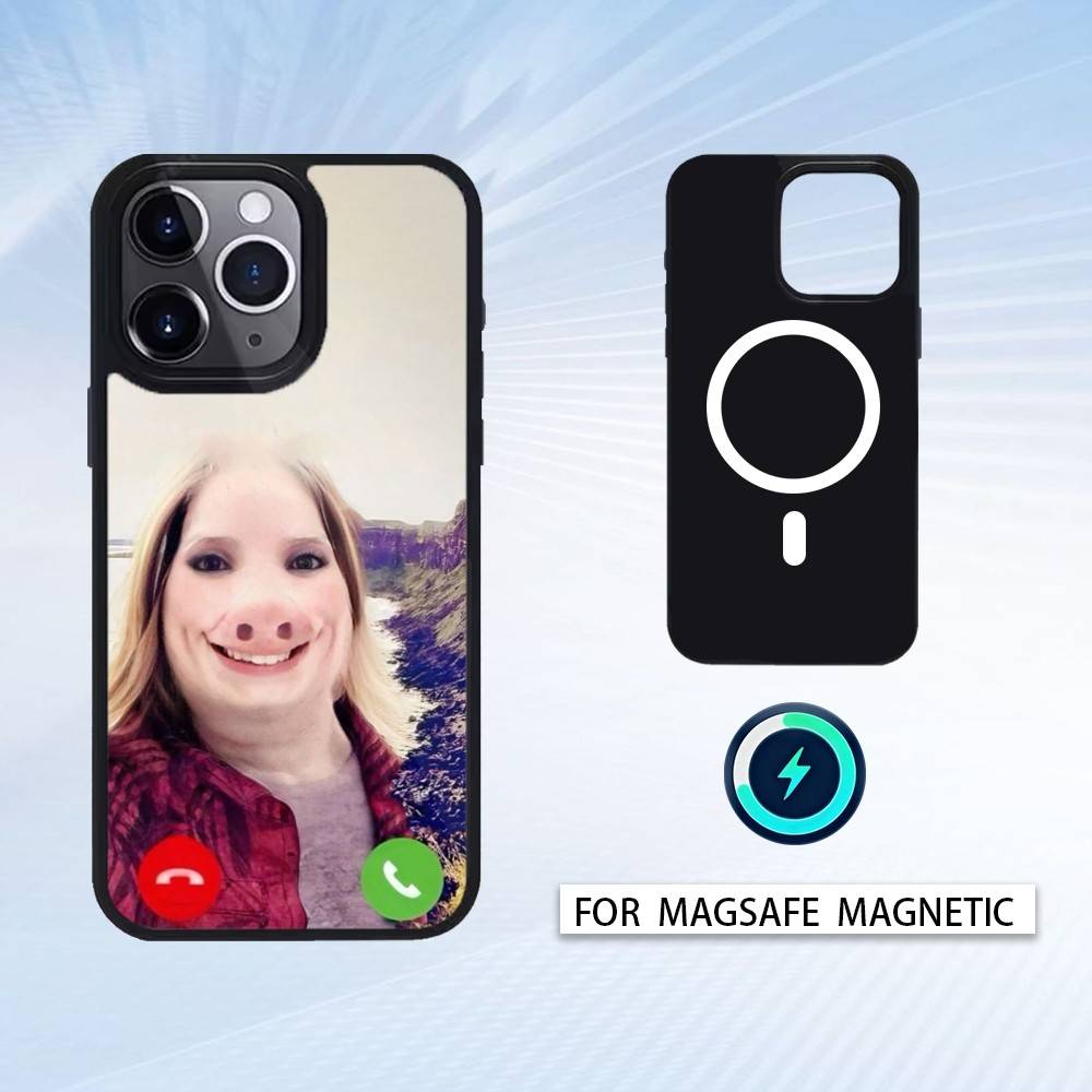 J-John P-Pork is Calling Answer Call Phone Case Magnetic For iPhone17 16 15 14 13 12Pro Max For Magsafe Wireless Charging Cover