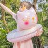Children's Inflatable Toys Swimming Ring Crown Cat Summer Pool Party Inflatable Floating Circle with Handle Water Toys for Kids