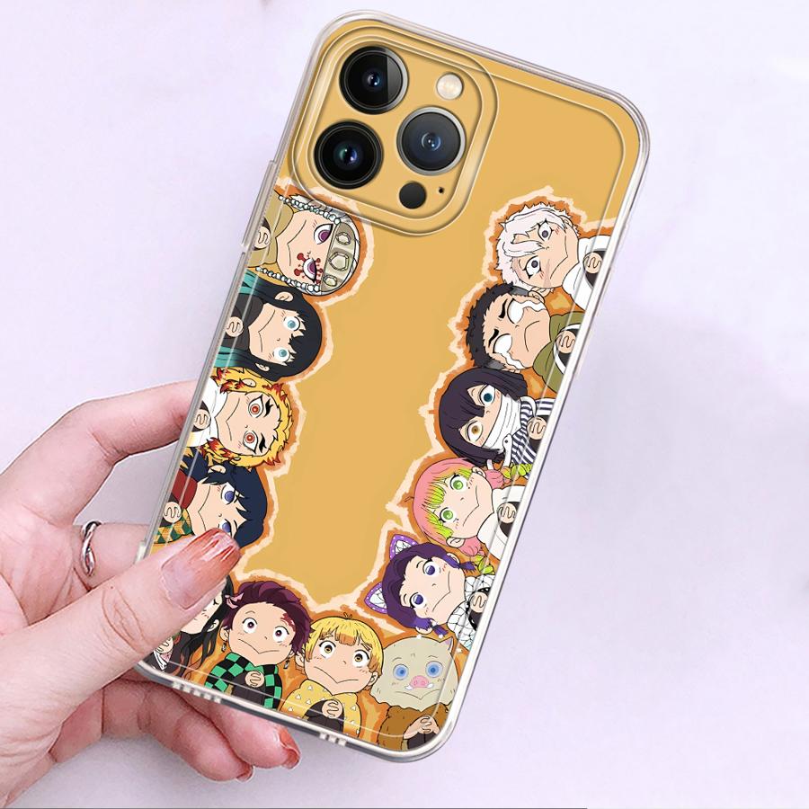 Мягкий чехол для телефона для iPhone 17 Pro Max XR 15 11 16 XS Max 13 Pro 12 Mini Air 14 Plus 7 8 D-Demon S-Slayer Милый