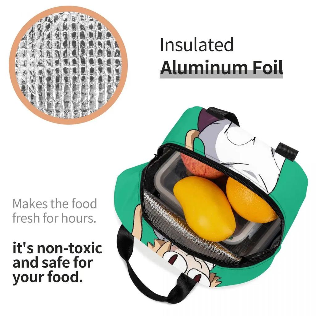 Neco Arc Cat Insulated Lunch Bags for Women Cartoon Comic Game Resuable Cooler Thermal Bento Box Work School Travel