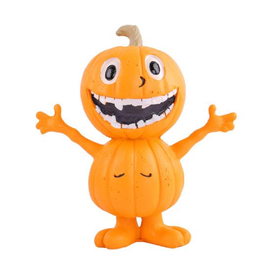 Pumpkin Man Figurine Halloween Pumpkin Decoration Resin Spooky Pumpkin Sculpture for Outdoor Indoor Table Mantel Decoration