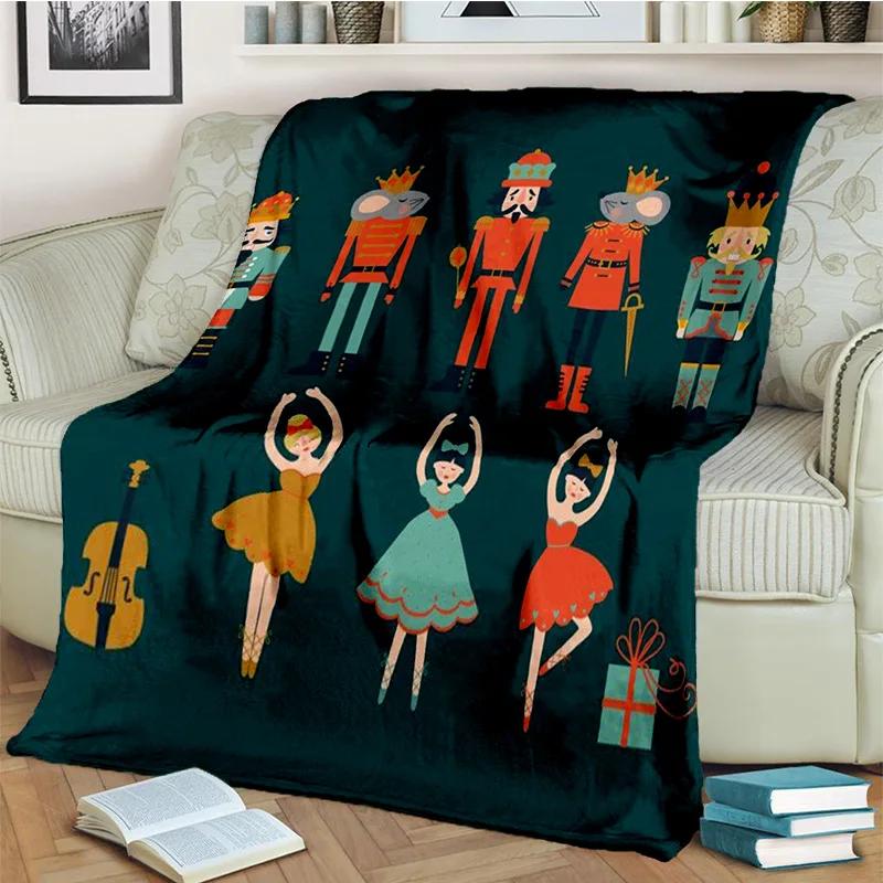 Одеяло с рисунком рождественской елки «Щелкунчик», мягкое одеяло для дома, спальни, кровати, дивана, пикника, путешествия, офиса, детское одеяло