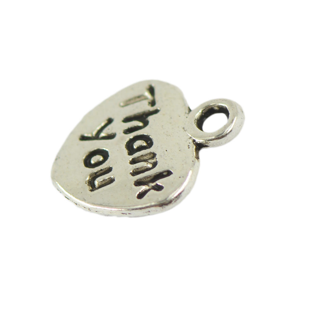Thank You Heart 50pcs Charms Pendants For Necklace Bracelet Jewelry Diy Making
