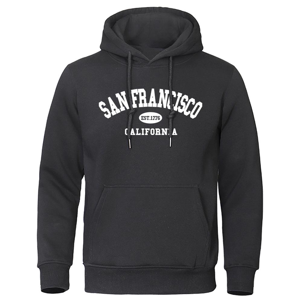 Sanfrancisco Est.1776 California Letter Printing Hoody man Fashion Loose Sweatshirt Cotton Quality Clothing Soft Casual Hoodies