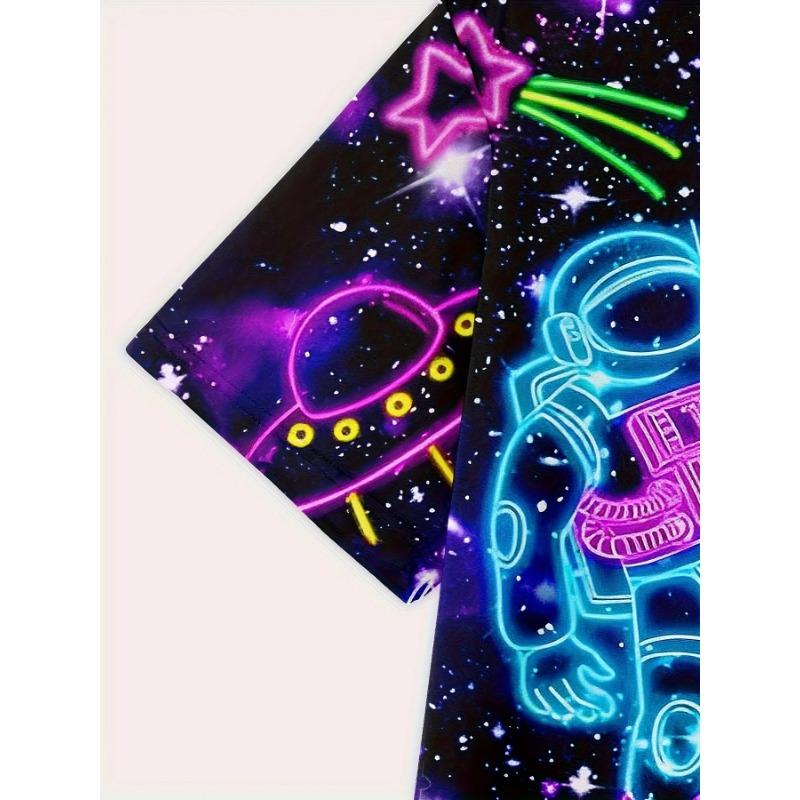 Детская цветная футболка с 3D цифровой печатью «Астронавт», летняя, удобная, повседневная, универсальная, с коротким рукавом, цвет в ассортименте