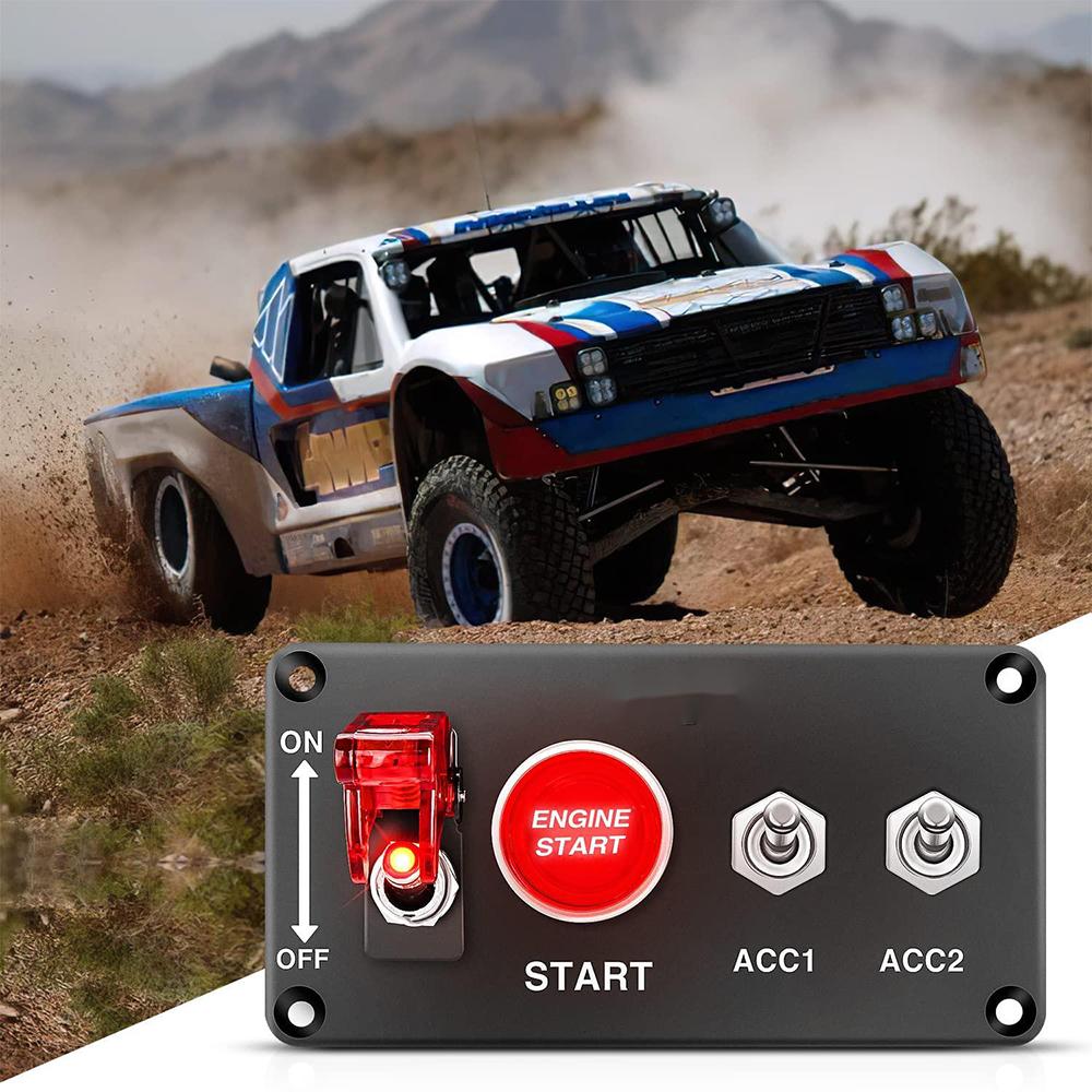 12 В гоночный автомобиль стартер кнопка запуска и остановки зажигания тумблерный переключатель панель из углеродного волокна автомобильные аксессуары для лодки ATV UTV