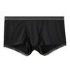 Men Boxer Underwear Elastic Waistband Mid-rise Ice Silk Ultra-thin Shorts Briefs Solid Color Separate Design Panties