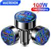 Car Charger Total 100W Super Fast Charging 6 In 1 Multi-port Voltage Car With Vehicle Digital Display Mobile Car Phone Charger