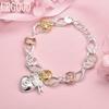 925 Sterling Silver Heart-shaped Lock with Clover Flower AAA Zircon Bracelet Fashion Wedding Jewelry