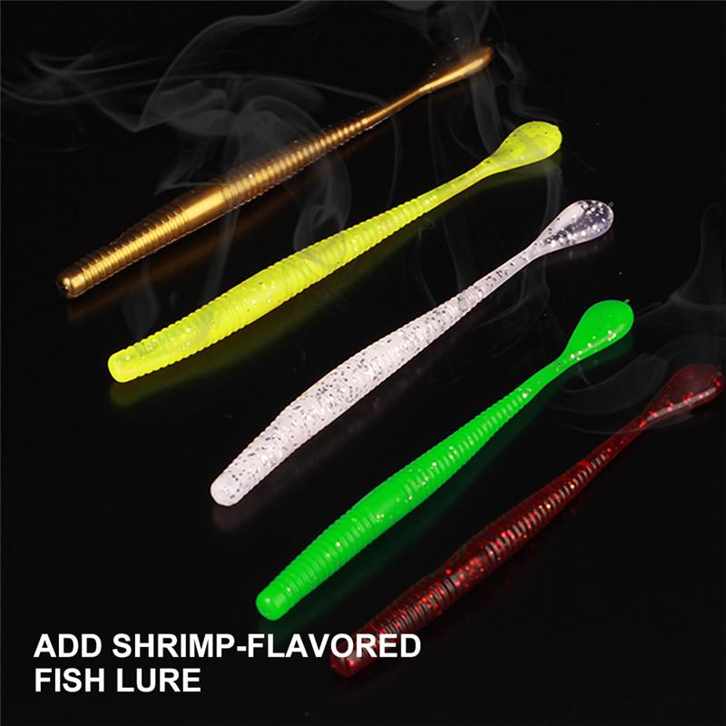 FTK 30 шт. искусственная силиконовая приманка 80 мм и 2,5 г маленькая мягкая приманка для дождевых червей, добавка для креветок, искусственная ловля карпа