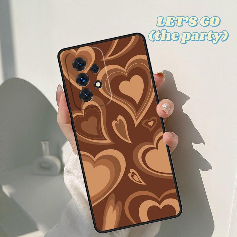Latte Love Коричневое Сердце Эстетичный чехол для телефона Для Samsung Galaxy A42 A31 A40 A51 A71 A32 A80 A91 A52 A72 A20e A21S A50 A70 A11 A12