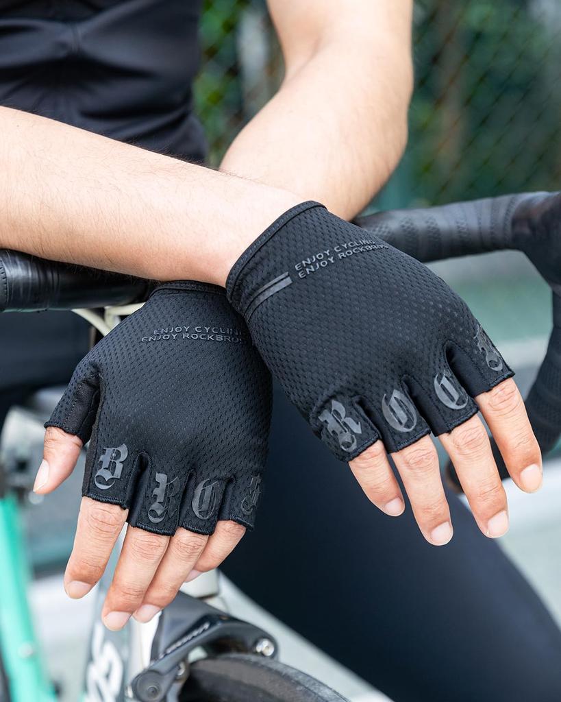 Rockbros Велосипедные летние перчатки для велосипедистов Finger Bicycle Shock Quick Abrasion Ultra Road Black, перчатки, клипсы, перчатки, дышащие, эластичные, впитывающие,