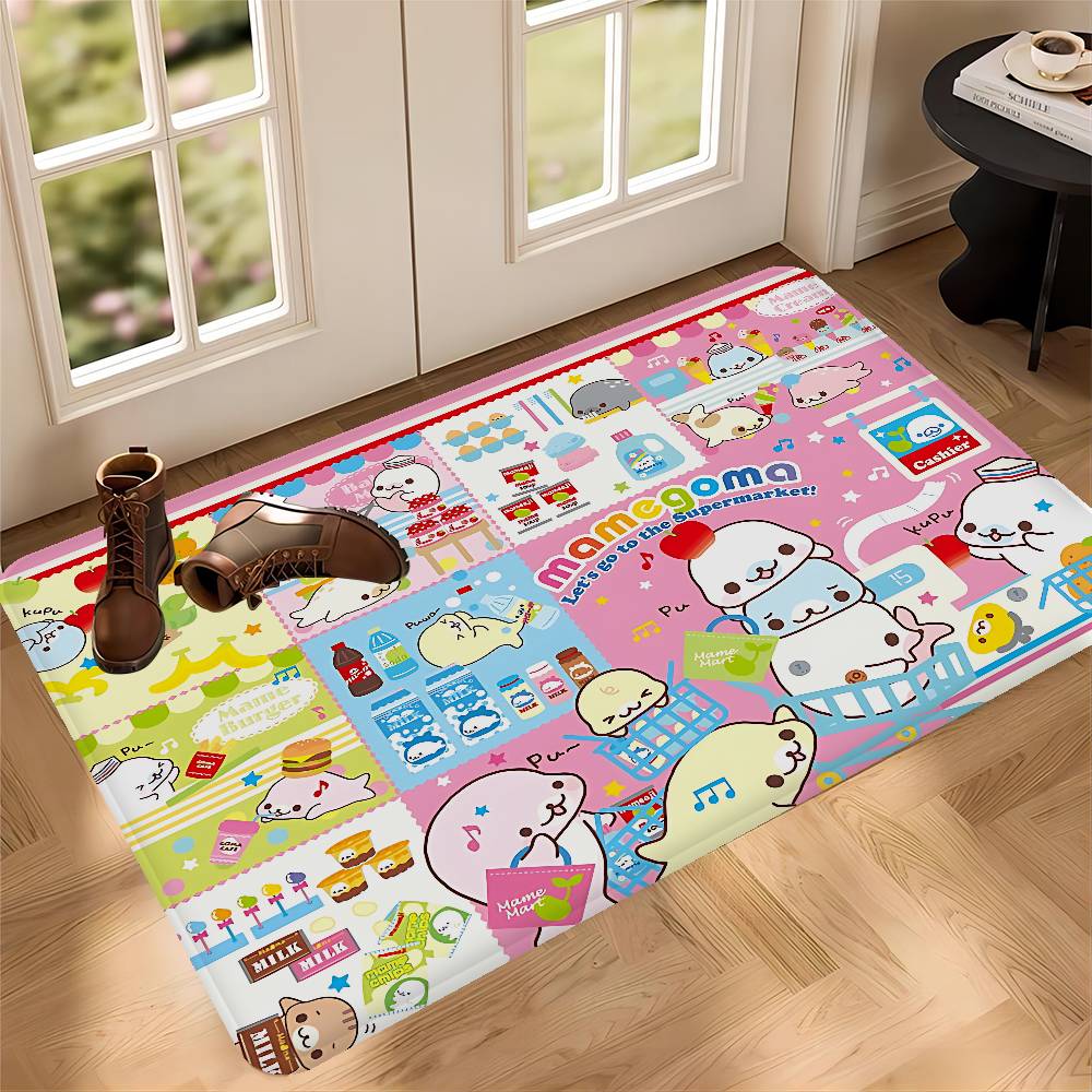Cute Mamegoma Bathroom Mat Anti-slip Absorb Water Long Strip Cushion Bedroon Mat Welcome Doormat