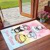 Crystal Velvet Rug Custom Name Text, Soft Non Slip Floor Mat Home DecorHello Kitty