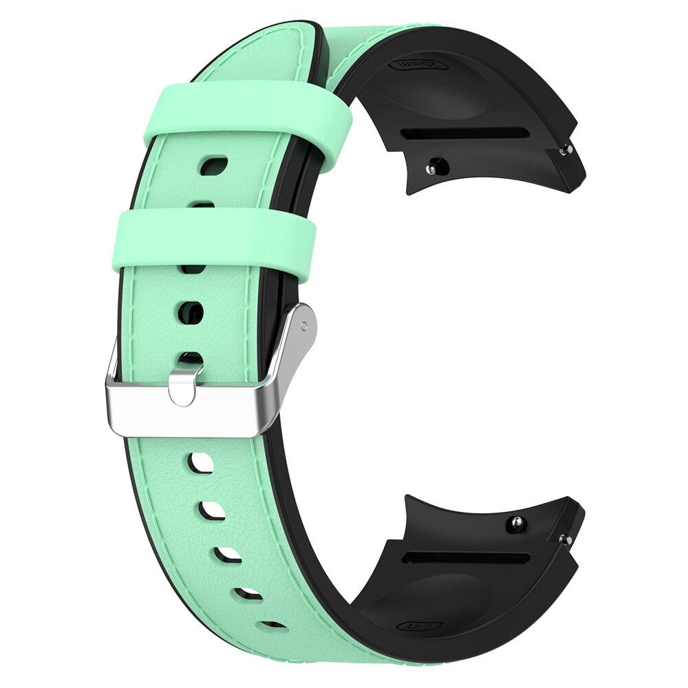 Силиконовый+Кожаный Ремешок Для Samsung Galaxy Watch 7 6 4/5 Pro 40мм 44мм Ремешок 6 4 Classic 47 43мм 46мм Замена Correa Браслет