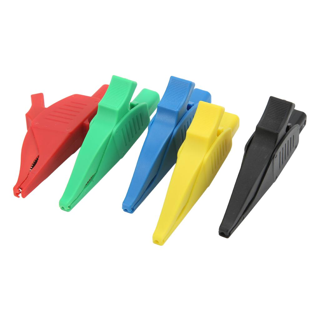 5Pcs Electric Test Clips Lightweight Safe 5 Colors Insulated Safety Multimeter Test Clips with 4mm Jack for Cars